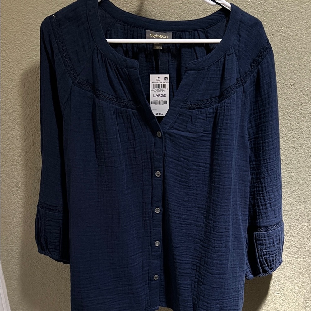 Style & Co. Deep Blue Blouse